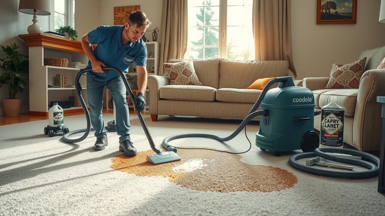 What effective methods can be used in a DIY tutorial to tackle tough, old stains on carpets using everyday household items like vinegar and baking soda?